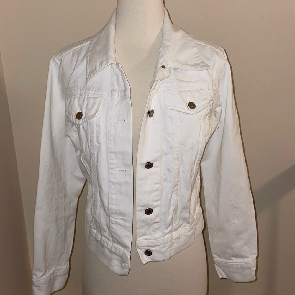 Londonjean white traditional Jean jacket size small
